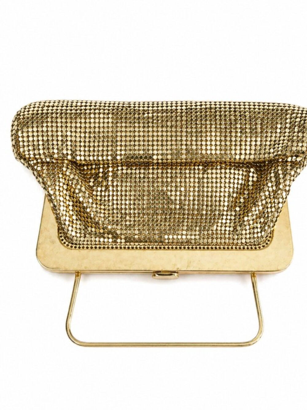 Vintage Sterling Mesh Evening Bag with Gold Tone Frame – Art Deco / Mid-Century